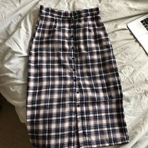 Plaid button up skirt - NWOT